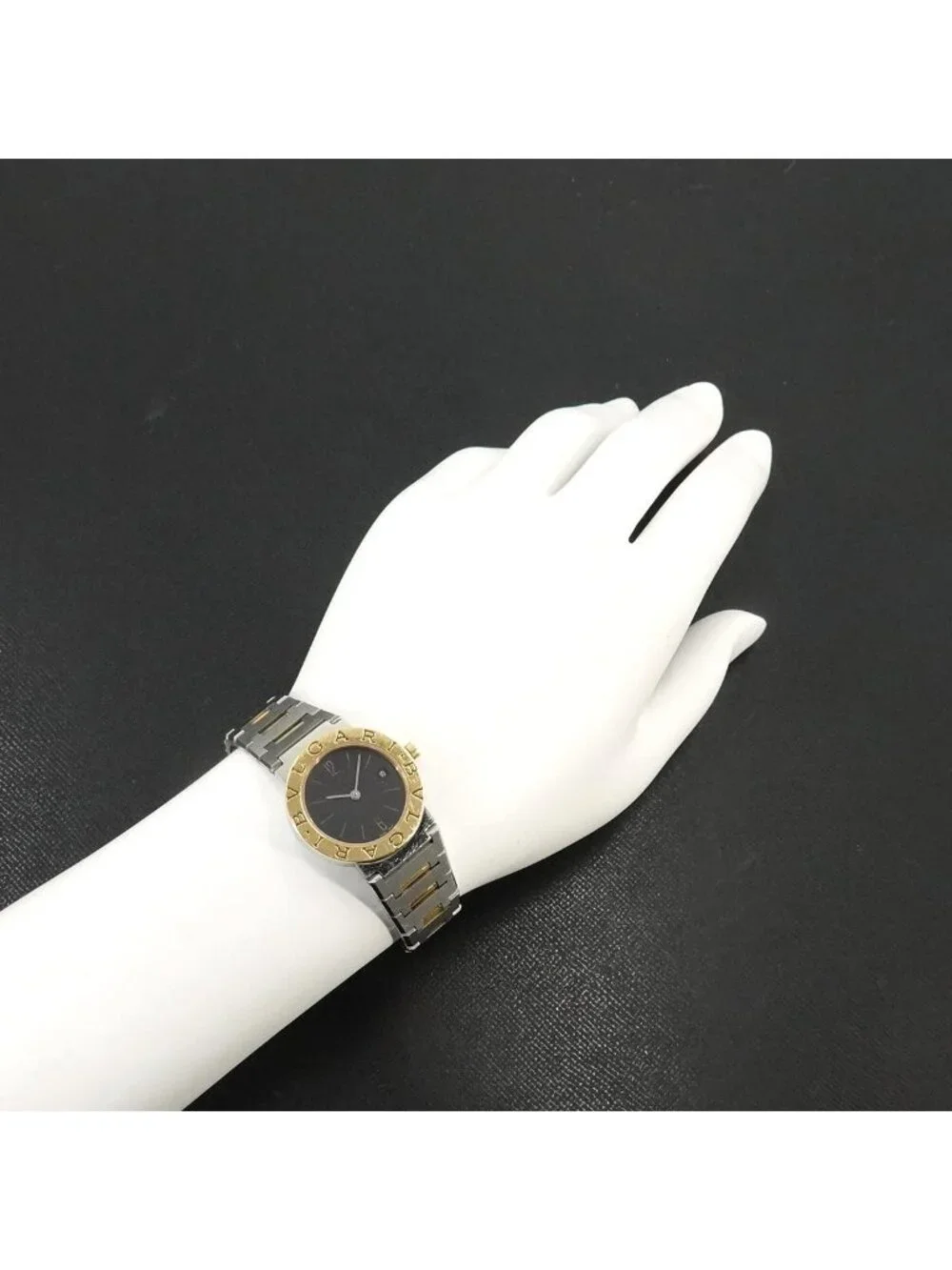 Bvlgari Watch Date Black YG Quartz